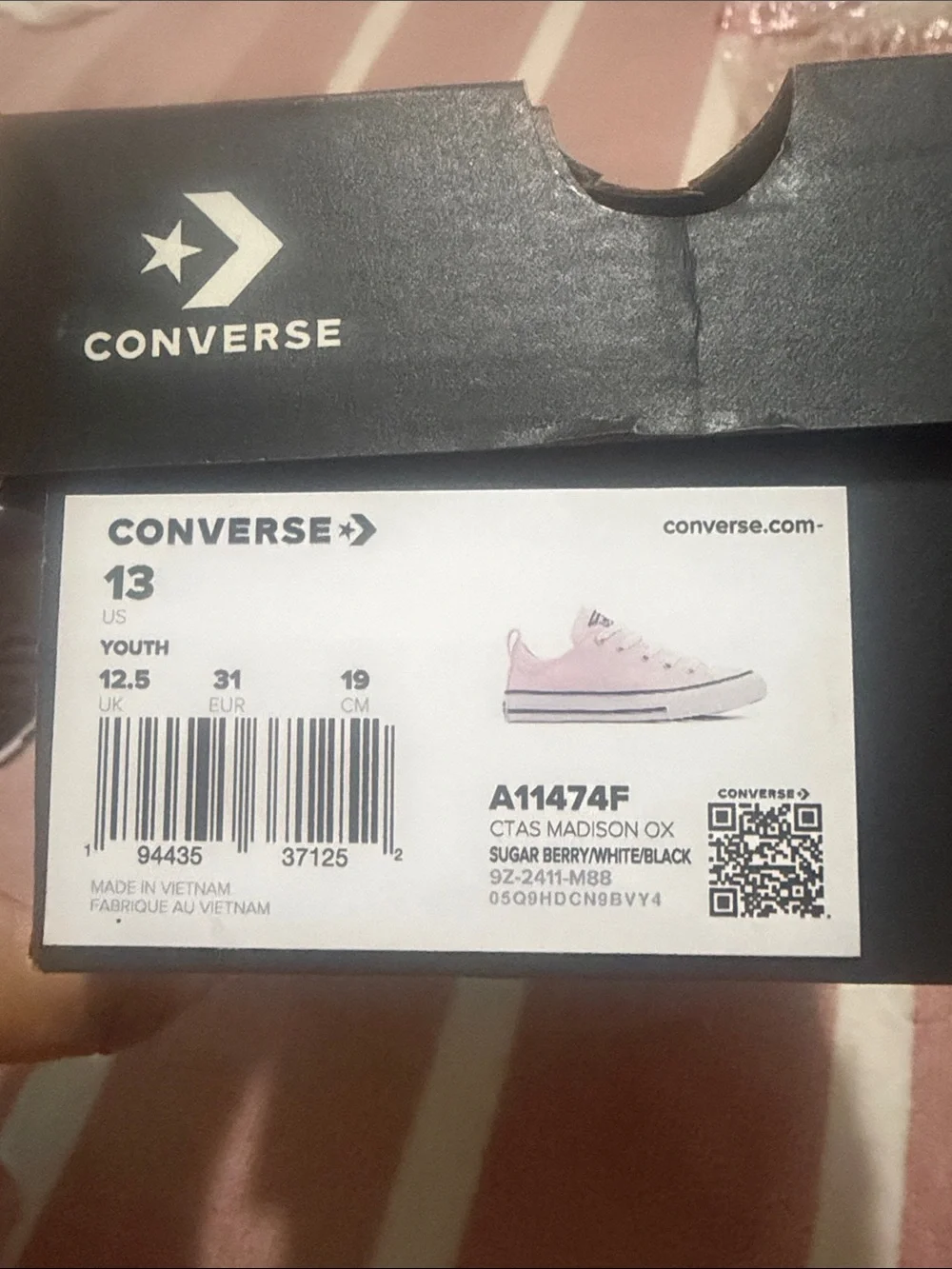 Converse Kids Pink Low Top Canvas Sneakers
